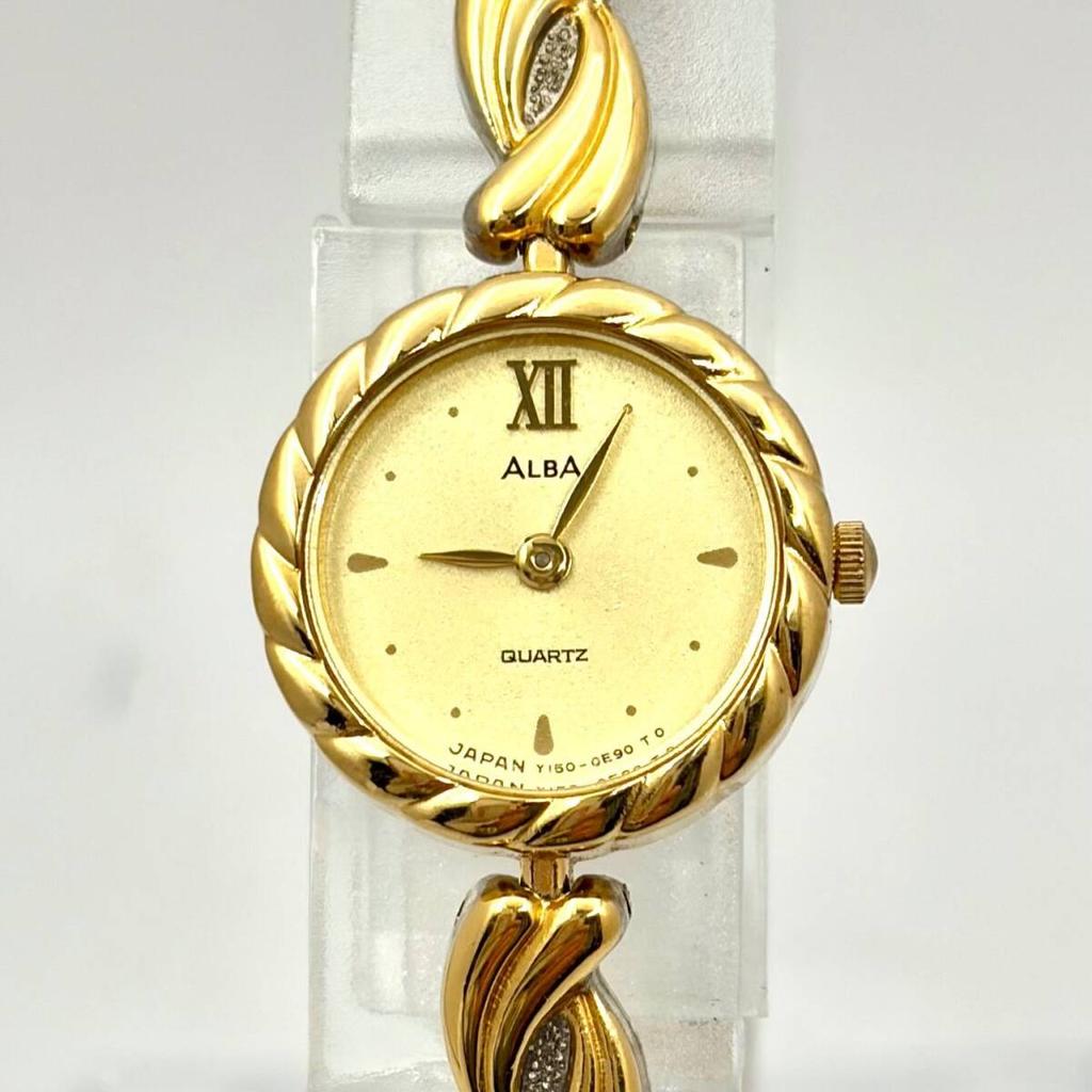 SEIKO ALBA Watch Gold 065300 [New Battery] Ladies' Y150-0880