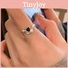 Black Classy Heart Copper Ring For Women Modern Adjustable Design For Everyday Wear