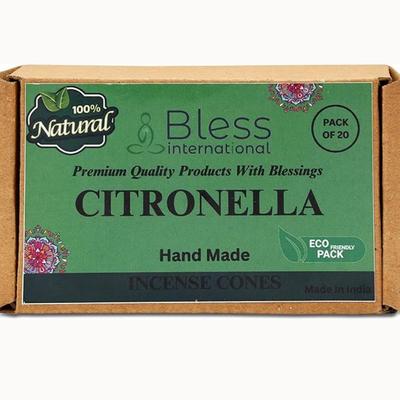 Citronella 100%-Natural-Incense-Cones Handmade-Hand-Dipped Organic-Chemicals-Free for-Purification-Relaxation-Positivity