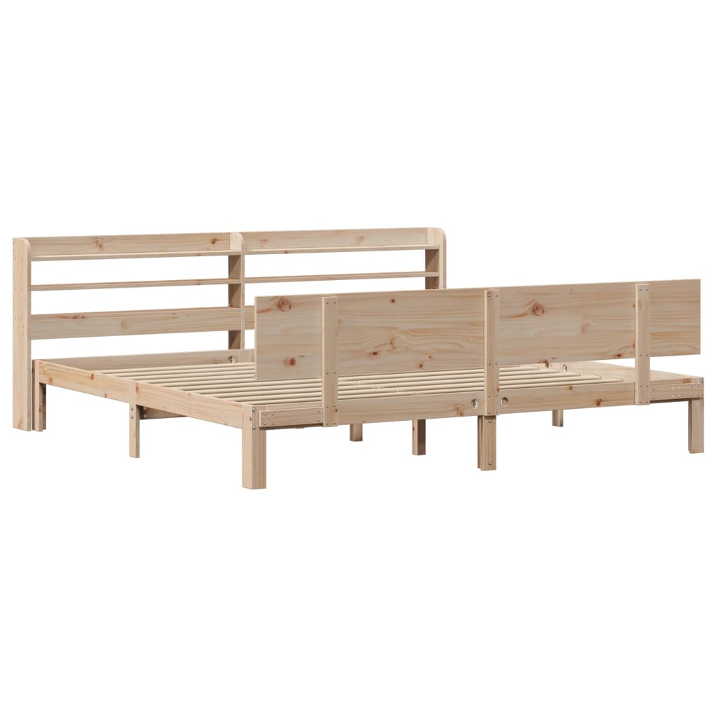 Bed Frame with Headboard without Mattress 200 x 200 cm