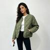 Light and thin cotton-padded clothes for women's winter new rhombus lattice pressure cotton-padded clothes jacket Hong Kong style bread clothes cotton