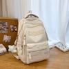 School bag: simple large-capacity student backpack, double shoulder backpack for boys and girls, junior and senior high school students
