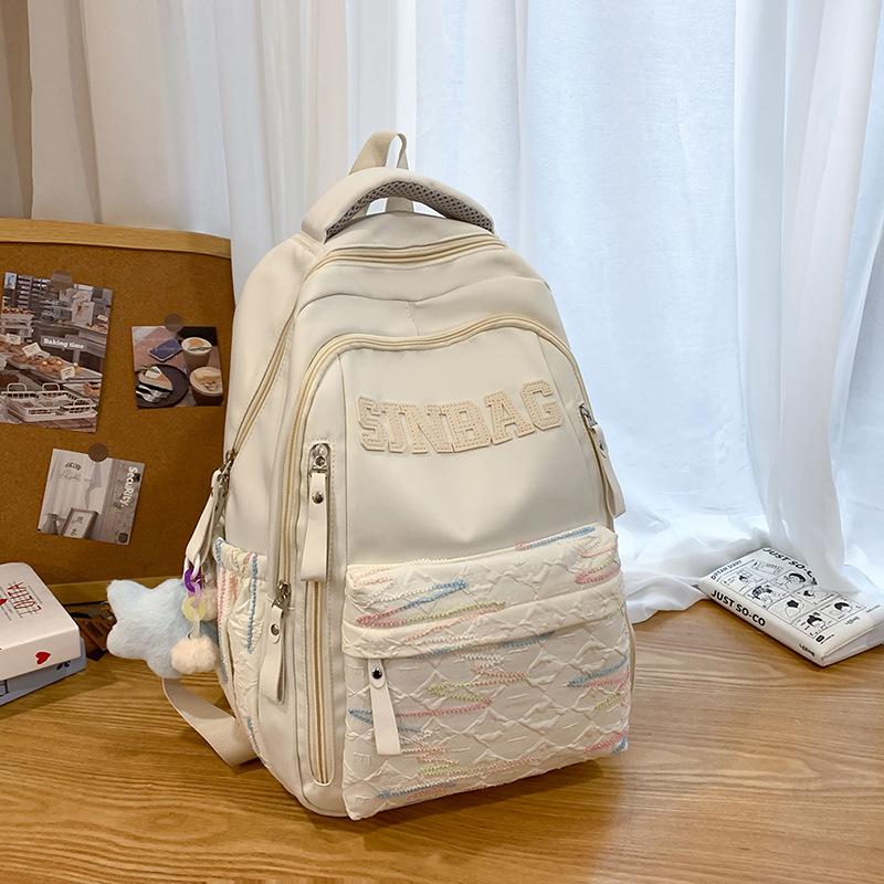 School bag: simple large-capacity student backpack, double shoulder backpack for boys and girls, junior and senior high school students