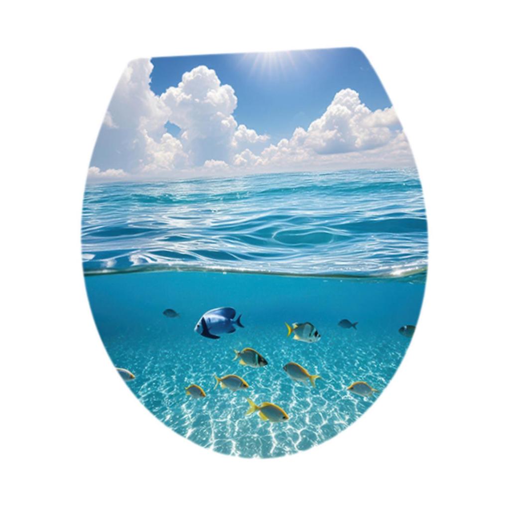 Toilet Seat Decal Sticker Bathroom Stickers Ocean Wall Decals DIY Adhesives for Home Decoration PVC