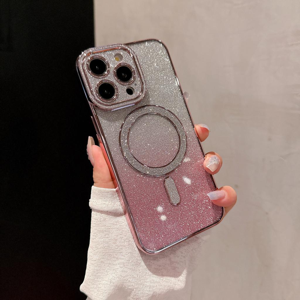 Verlauf Blitzpulver Magnetische Saugkraft Geeignet für Apple 16 Handyhülle IPhone 15 Diamant Linsenfolie 14 Transparent 13 Schutzhülle