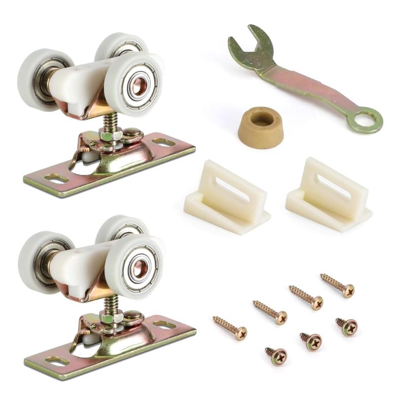 

Glass Sliding Door Pulley Top Hanger Rollers Wheel Assembly Closet Rollers Replacement Screen Hardware Accessories 1