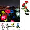 Color-changing Solar Rose Led Lights For Outdoor Garden Pathway Waterproof Lamp