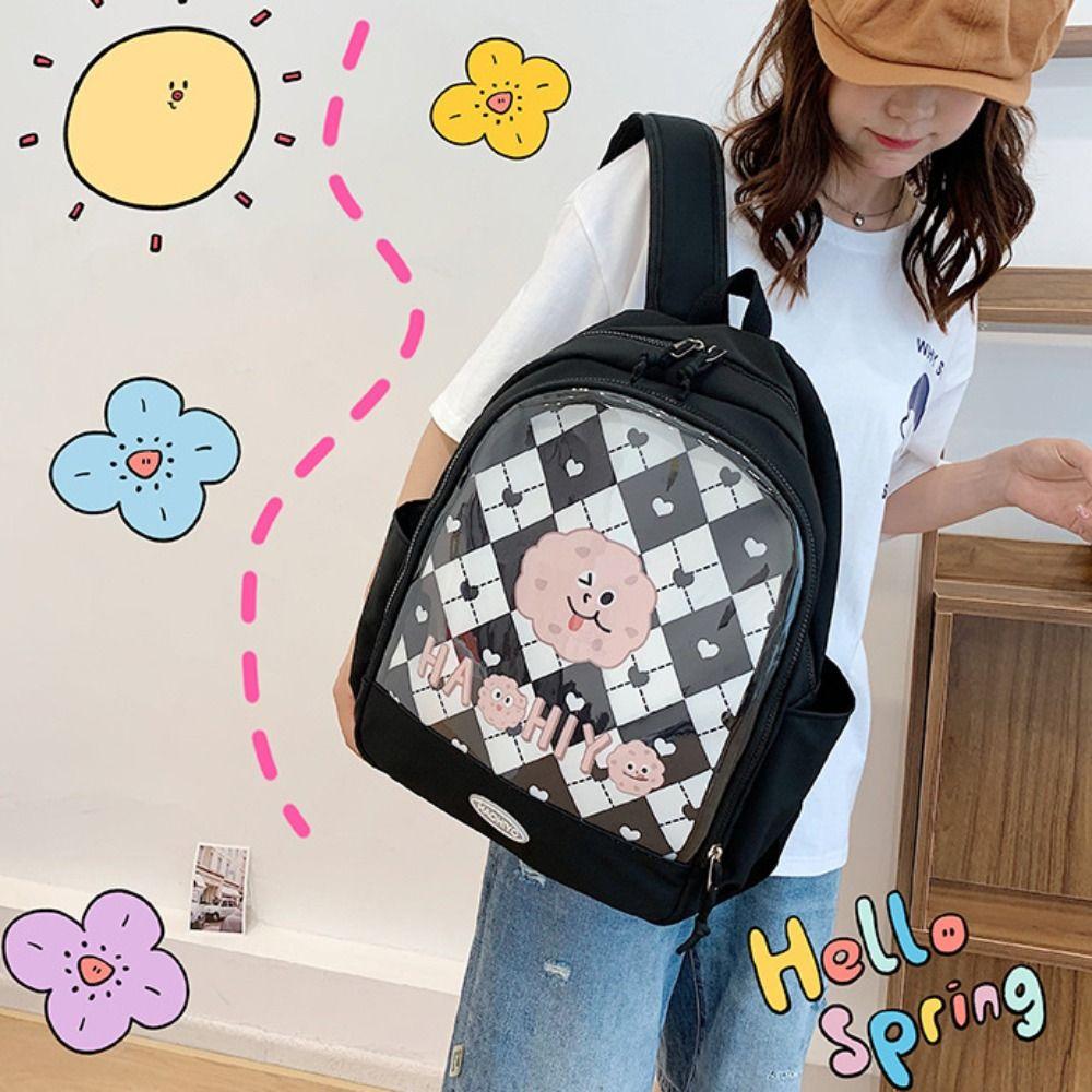 

Cartoon Transparent Itabag Korean Style Student School Bag Doll Display Backpack Badge Display жёлтый