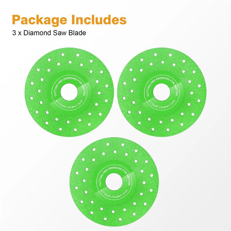 3Pcs Glass Cutting Disc 115Mm Saw Blade Diamond Jade Wine Bottle Ceramic Polish Angle Grinder Machine Glass Tile Cutting Wheel