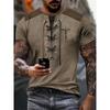 T-shirt Casual da Uomo Estiva Stampa 3D Camicie Henry Fantasia Lettere Inglesi Magliette Top T-shirt Girocollo Vintage Abbigliamento da Uomo