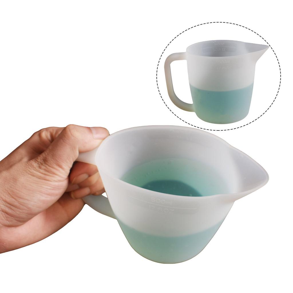 Reusable Silicone Resin Mixing Cup 500ml Split Design With Spout For Precise Pouring In Fluid Art And Epoxy Crafts