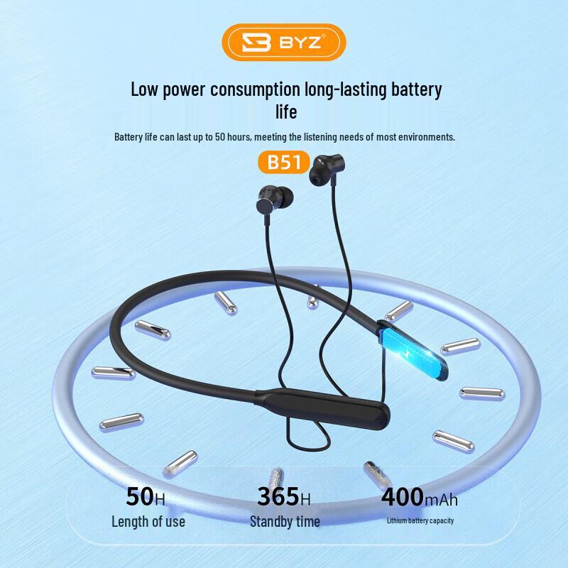 BYZ B51 Magnetic Neckband Bluetooth Earphones
