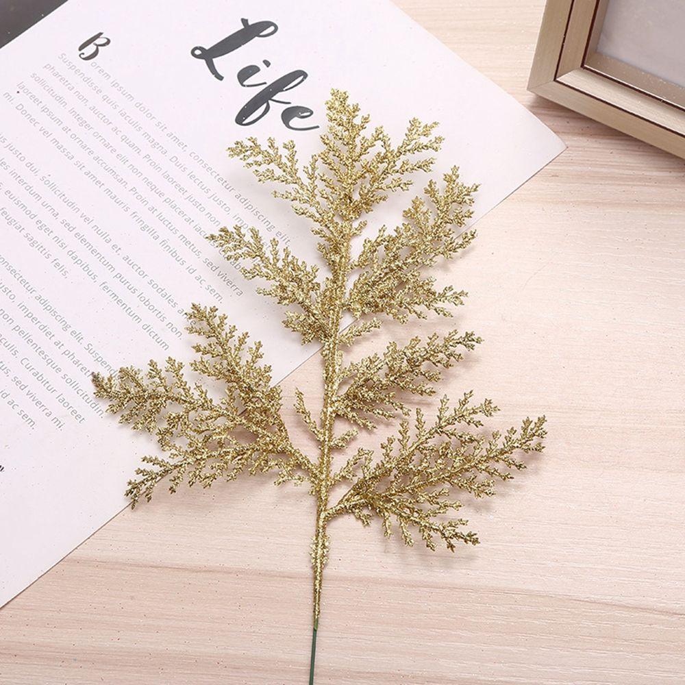 Wedding Home Glitter Glitter Leaves Christmas Tree Decor Artificial Flower Christmas Decorations