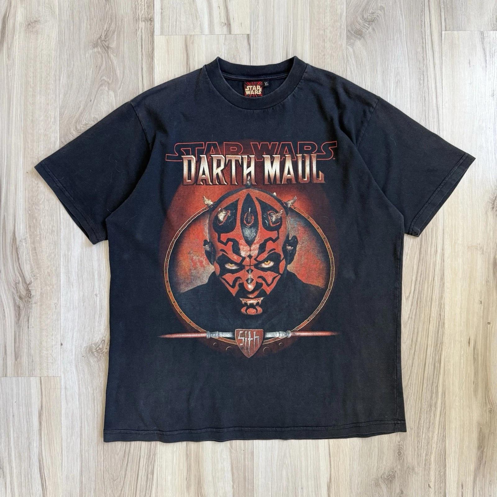 Vintage Star Wars 90s Darth Maul Sith Episode I 90s Faded Jedi Tee T Shirt XL S