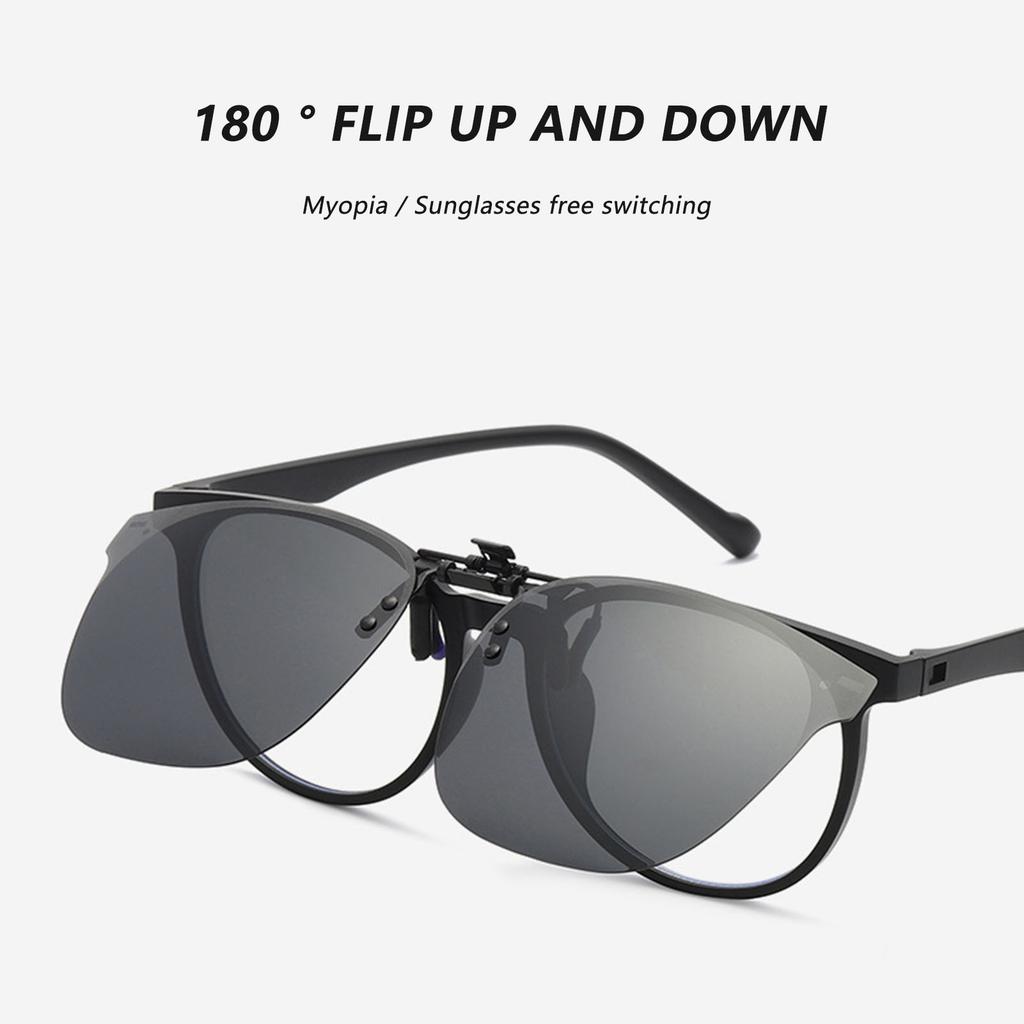 Clip On Sunglasses Rimless Clips Onto Nearsighted Glasses for Sports and Outdoor Activities