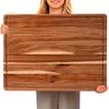 Thick Acacia Wood Double-Sided Cutting Board for Kitchen - Ideal for Chopping Fruit, Bread, and Desserts