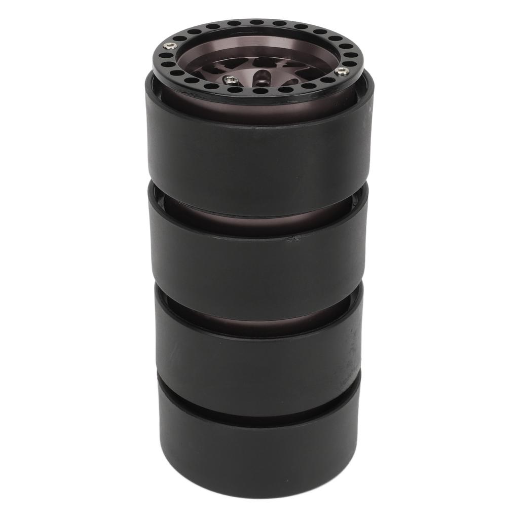 4pcs Rc Crawler Rims Universal Aluminum Alloy 1.9in RC Beadlock Wheel Rims for SCX10 SCX10 II Titanium