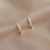 925 Sterling Silber Kristall Geometrischer Perlenanhänger Ohrstecker Für Frauen Party Schmuck Pendientes Accessoires Eh1459