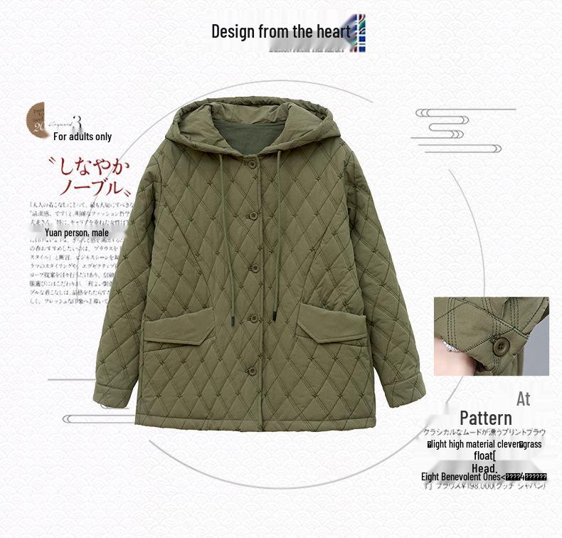 Damen Baumwollmantel mit Kapuze in Übergröße - Winter 2024 Kurzstil für Mittelalte & Ältere