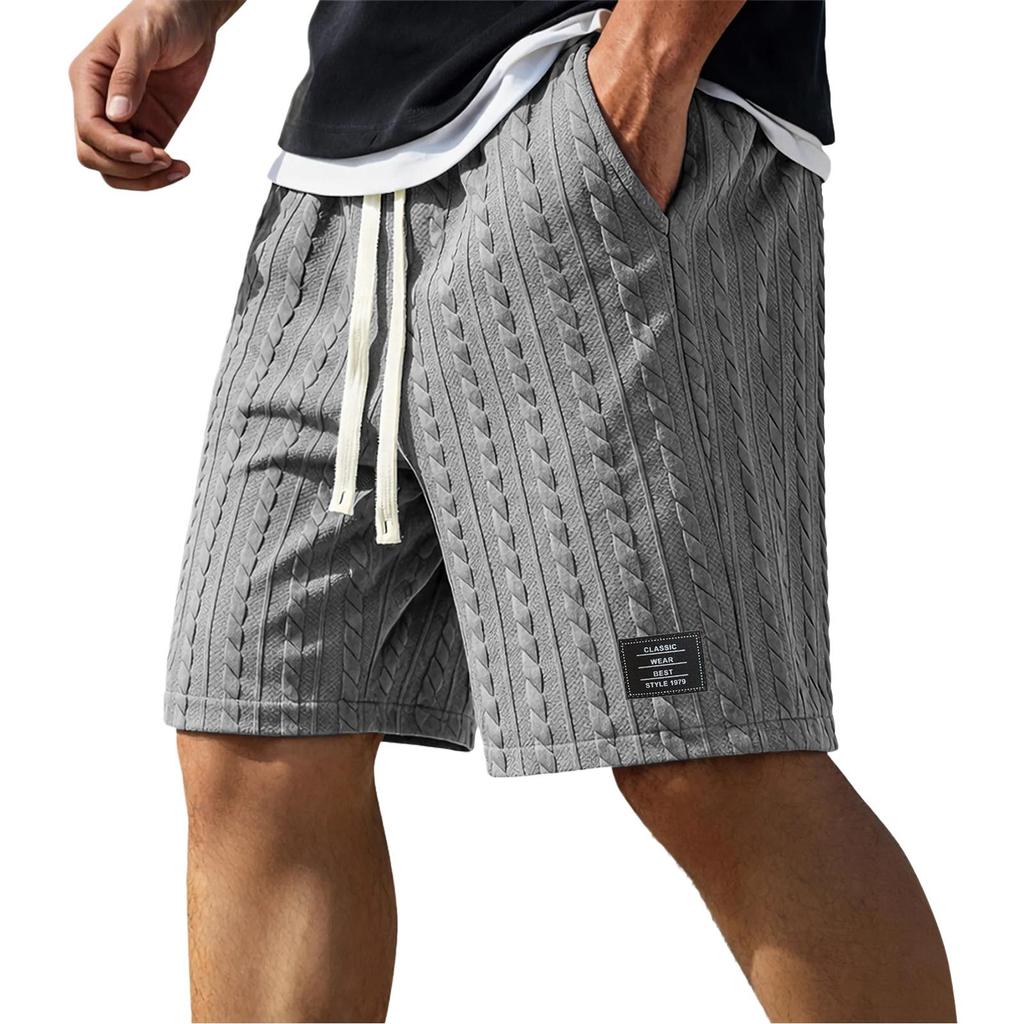 Men's Summer Drawstring Shorts, Men's Casual Straight-Leg Beach Pants