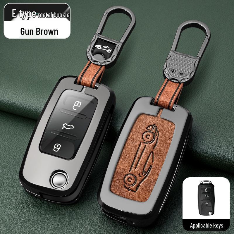 Volkswagen Key Case for New Sagitar, Lavida Plus, Tayron, Tuon, Tiguan L, Bora, and Magotan - Metal Shell
