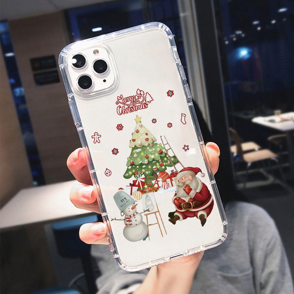 Christmas Cartoon New Year Gift Silicone Phone Case for IPhone 15 14 13 12 11 Pro Max X XR XS Soft Cover for IPhone 7 8 Plus SE2