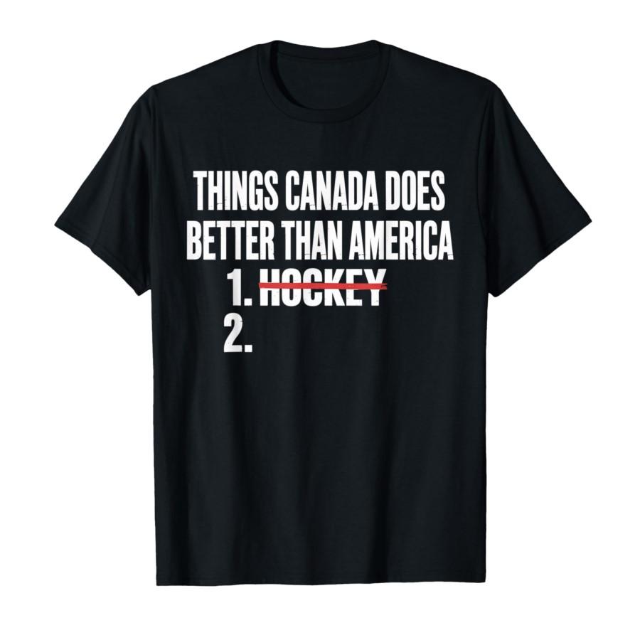 Things Canada Does Better Than America 1 Hockey 2 Funny T-shirt For Men Women 100% Cotton T Shirts Short Sleeve Tops 0225-2 -... S разноцветный