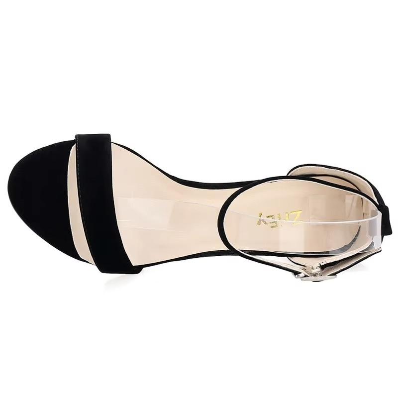 Newest Women Pumps Open Toe Sexy Ankle Straps High Heels Shoes Summer Ladies Bridal Suede Thick Heel Sandals