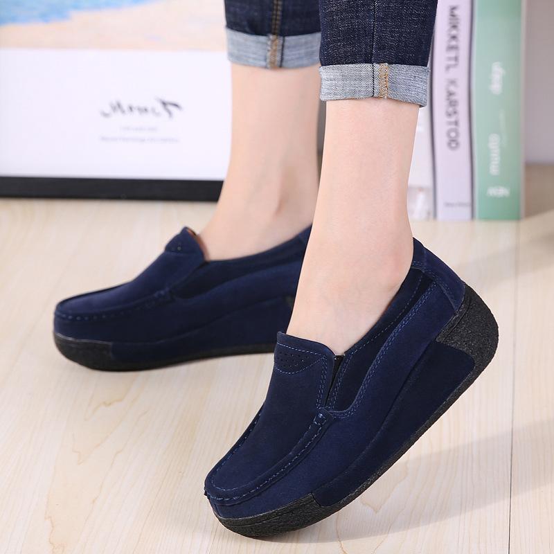 

Spring and autumn new Korean version of sponge cake women s single shoes heightened and thickened lazy one-pedal women s single shoes 41