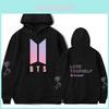 Casquette à capuche Kpop Bts élégante avec sweat-shirt Bangtan Boys et design Love Yourself pour les fans
