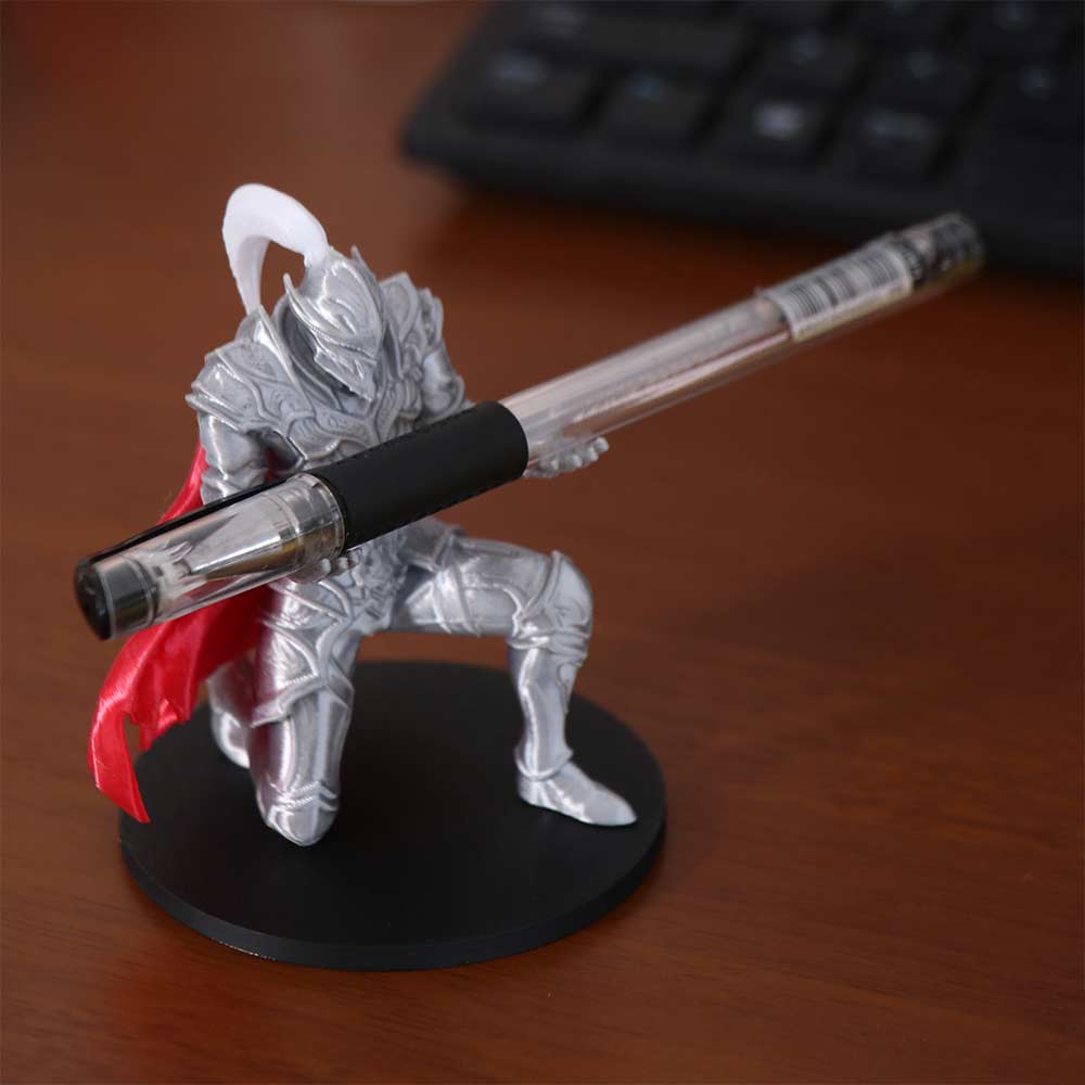 3D Printed Knight Pen Holder Plastic Warrior Desk Organizer Creative Pen Stand Home Office