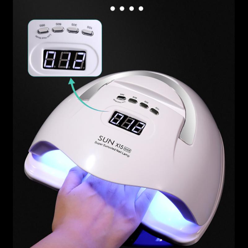 180W Nail Dryer SUN X15 MAX UV LED Lamp Manicure Nail Lamps for Curing UV Gel Varnish Smart Sensor LCD Display Nail Tools