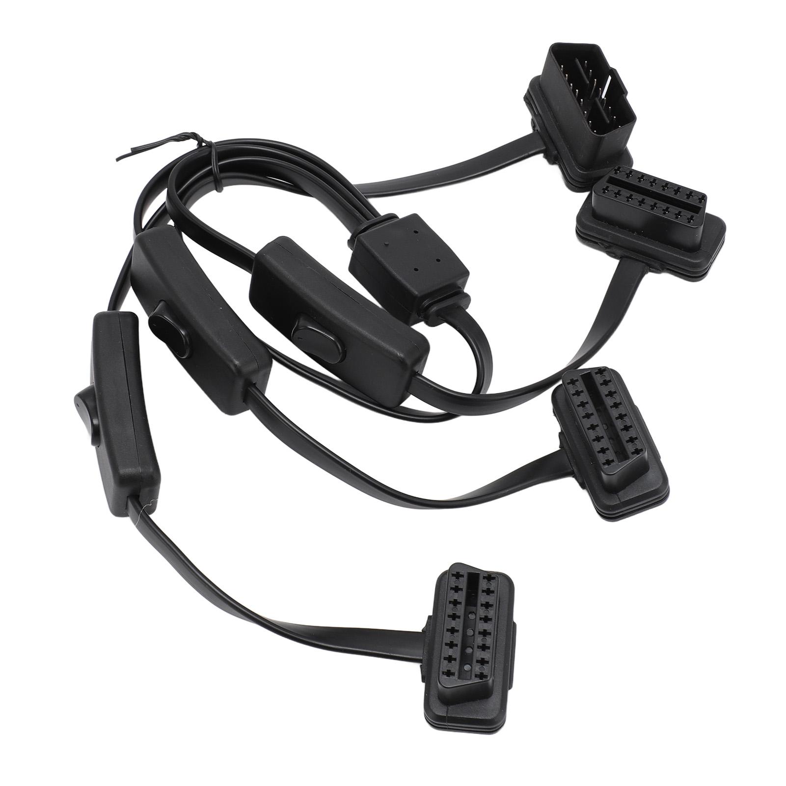 

Плоский кабель OBDII с лапшой 16-контактный 1 в 3 разветвитель прочный автомобильный диагностический удлинитель для транспортного средства