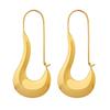 Brand French Geometric 18K Gold-Plated Titanium Steel Earrings - Irregular Shape and Cool Style for Women's Commuting Fashion