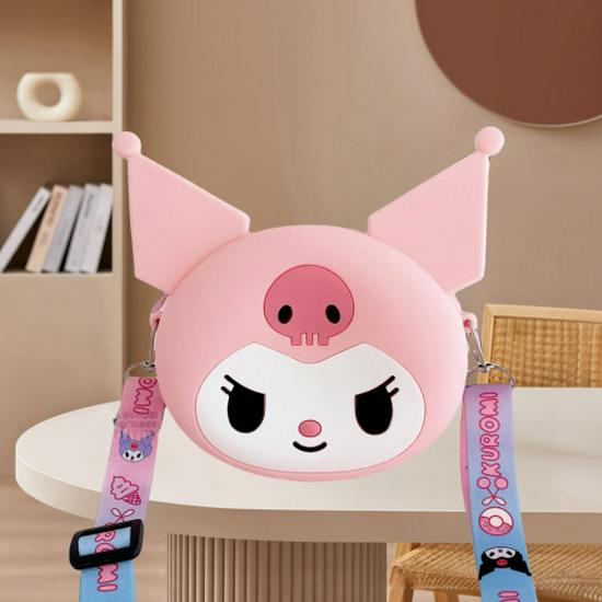 Kuromi & My Melody Cute Silicone Crossbody Bag - Fashionable Children's Coin Purse & Women's Storage Bag