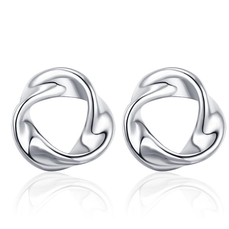 

Sterling Silver Möbius Strip Earrings - Simple, Hollow Design for a Cool Summer Style 925 Silver