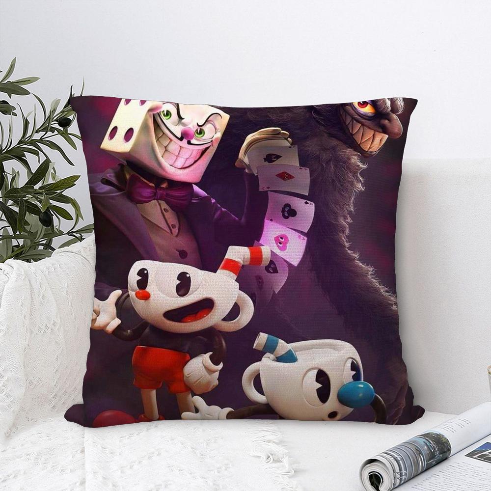Classic Game C-Cuphead Cute Pillow Case Plush Fabric Soft Pillowcase Double Sided Print Sofa Cushion Cover Throw Pillow Cover