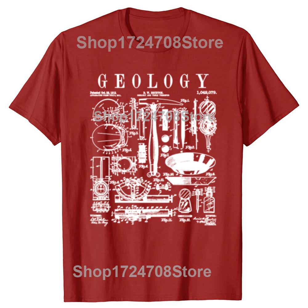 New Geology Geologist Field Tools Vintage Patent Print T-Shirt Cotton Clothes Graphics Short Sleeve T Shirt Men's Clothing