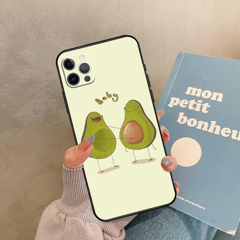 Cute Avocado Case For 17 Air iPhone 16 15 14 13 12 11 Pro Max 12 mini XR 15 16 Plus 16e Back Cover Shell