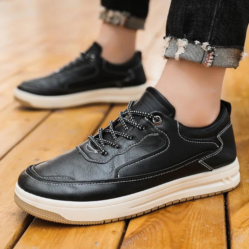 Designer's New Men's Casual Leather Shoes, Fashionable Men's Retro Leather, Casual Outdoor Hiking and Running Sports Shoes
