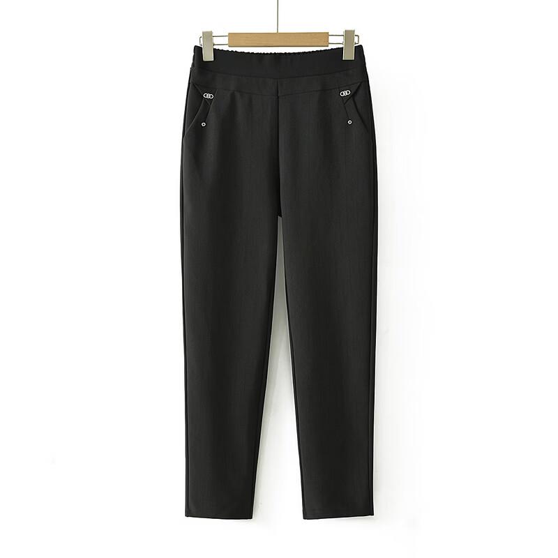 Langsha Women's Casual Straight Leg Trousers for Plus Size Mothers