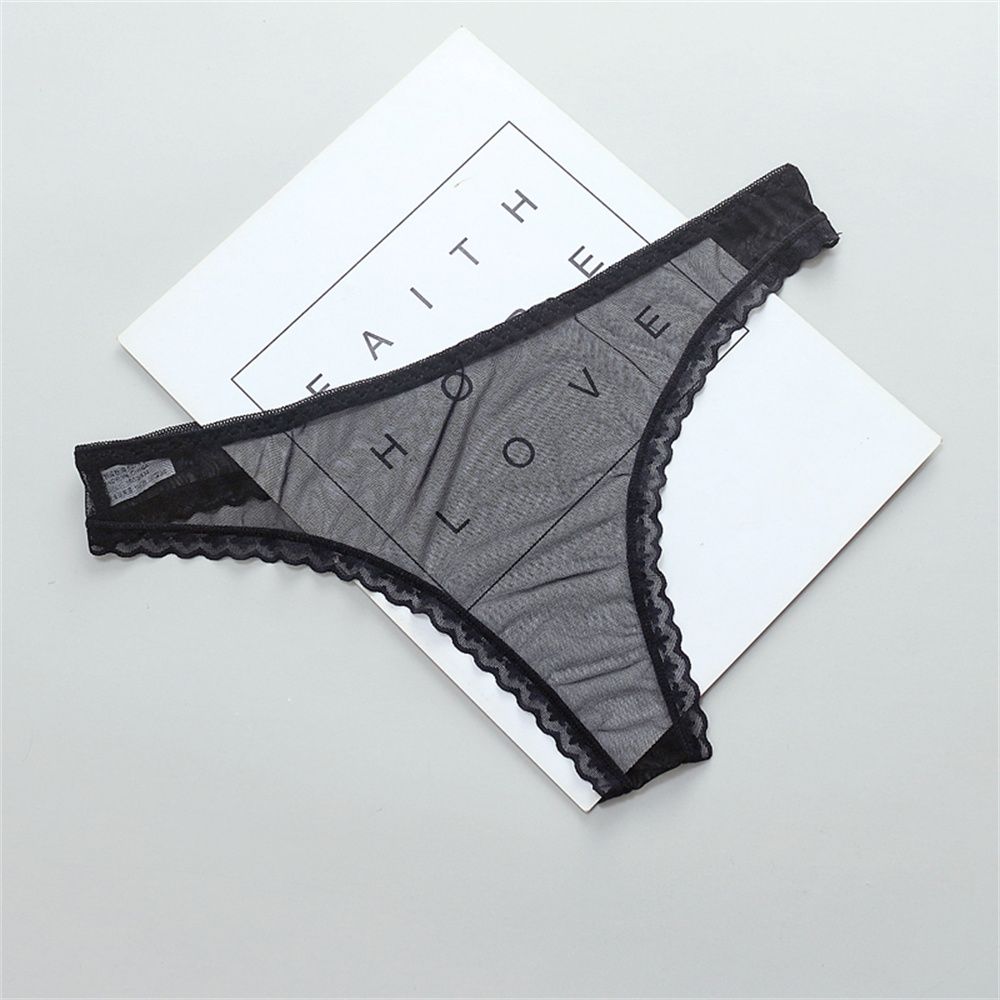 String Low-Waist Lace Underwear Transparent Knickers Women Lingerie Female Perspective Thong Sheer