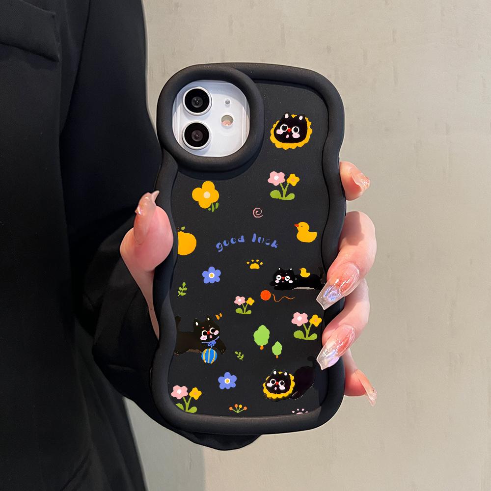 Big Wave Edge Soft Silicone Material Macaron Phone Case Shockproof Protective Rubber Casing for iPhone Samsung Huawei Honor Xiaomi Redmi OnePlus Moto
