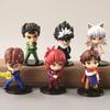 6pcs/Set Anime Figure YuYu Hakusho Yuusuke Urameshi Kurama Fleeting Shadow PVC Cute Q-version Model Children's Gift Toys 9-11CM