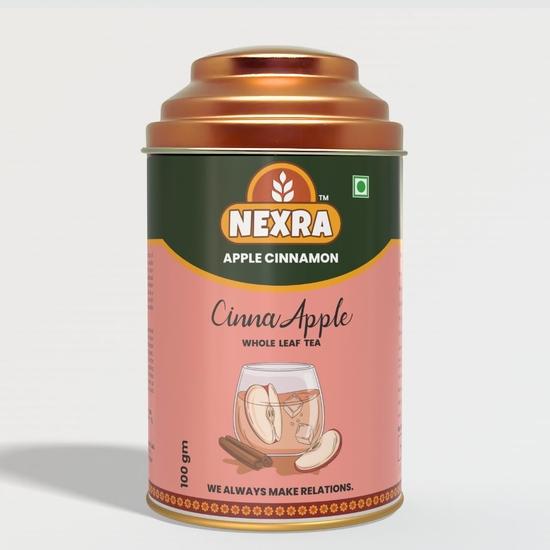 

Nexra Apple Cinnamon Herbal Tea 100gm | Assam Black Tea with Natural Apple & Cinnamon Bits | Warm Spiced Fruity Blend Hot or Iced | Refreshing 100GM