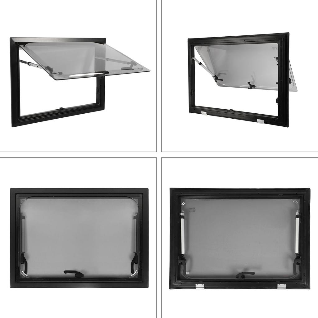 32x20Inch RV Window with Screen Sunshade UV Proof Acrylic Glass Push Out External Exit Window for Caravans Campers Trailers