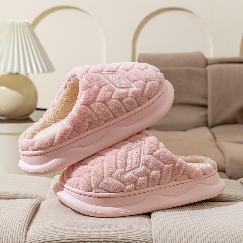 Cotton Slippers Women's Spring and Autumn Winter Shoes for Home Use Indoor Non-slip Thick Soles Home Warmth Couple Men