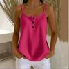 Waffle Patchwork Solid Color Cami Top, Slim Fit Fixed Button Camisole for Women Summer Crossbody Europe America