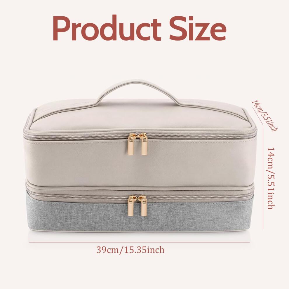 Hair Dryer Travel Bag Waterproof Dual Layer Storage Case with Wide Zip Opening and Carry Handle