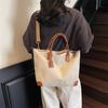 Summer hand-carried canvas bag women's new commuter single shoulder hand-carried large-capacity tote bag